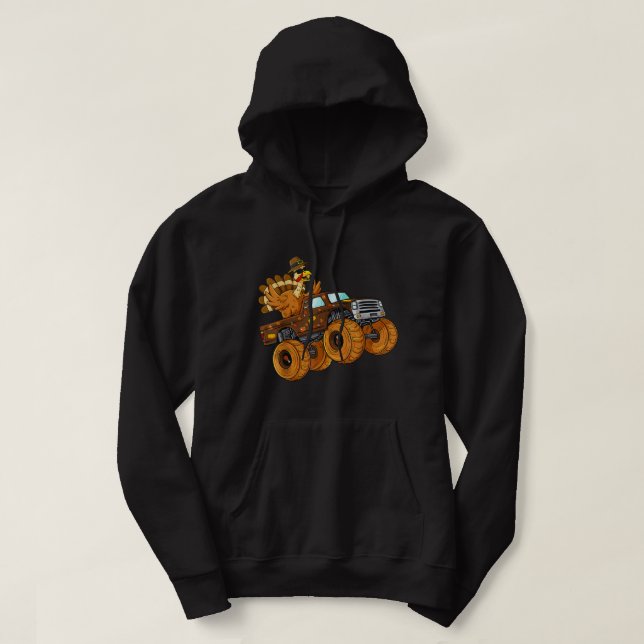 Thanksgiving Turkiet Riding Monster-Thanksgiving D Hoodie (Design framsida)