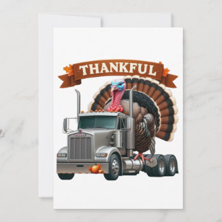 Thanksgiving Turkiet Riding Semi Lastbil Inbjudningar