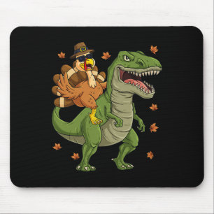 Thanksgiving Turkiet Riding T Rex Dinosaur Småbarn Musmatta