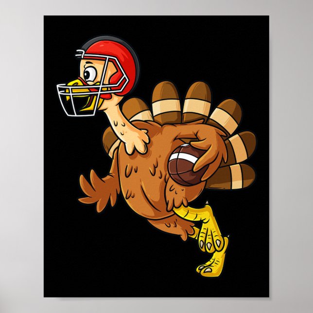 Thanksgiving Turkiet Runback Football Boys Kid Poster (Framsidan)