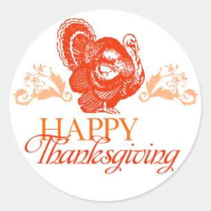 Thanksgiving Turkiet Runt Klistermärke