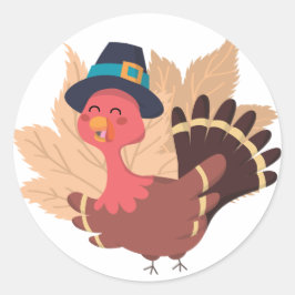 Thanksgiving Turkiet Runt Klistermärke