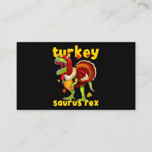 Thanksgiving Turkiet Saurus T Rex Pilgrim Dinosaur Visitkort