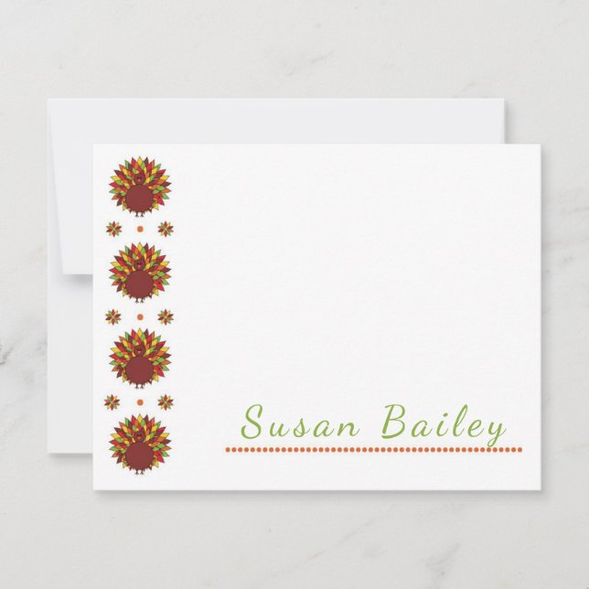Thanksgiving Turkiet Sida Personlig Stationery Anteckningskort (Framsida)