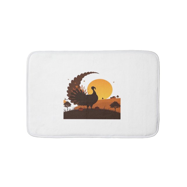 Thanksgiving Turkiet Silhouette - Sunset Harvest S Badrumsmatta (Framsidan)