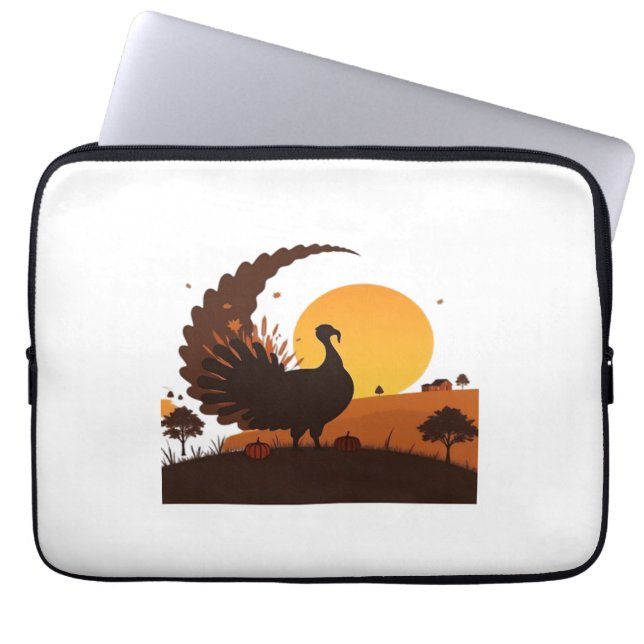 Thanksgiving Turkiet Silhouette - Sunset Harvest S Laptop Fodral (Framsidan)