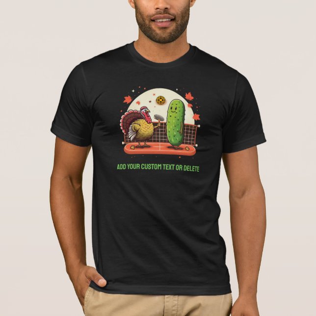 Thanksgiving Turkiet Spelar Pickleball Sports T Shirt (Framsida)
