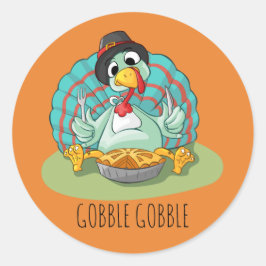 Thanksgiving Turkiet Stickers1½ tum (lakan av 20) Runt Klistermärke