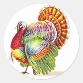 Thanksgiving Turkiet Stickers - färgstark Runt Klistermärke