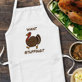 Thanksgiving Turkiet Stuffing Apron Långt Förkläde