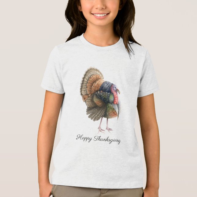 Thanksgiving Turkiet T-Shirt Tri-Blend Shir (Framsida)