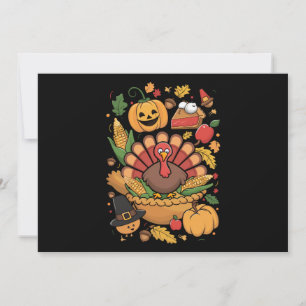 Thanksgiving Turkiet tacksam Paj Fall Family Inbjudningar