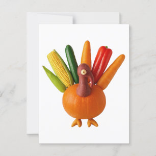 Thanksgiving Turkiet tillverkad av grönsaker Vykort