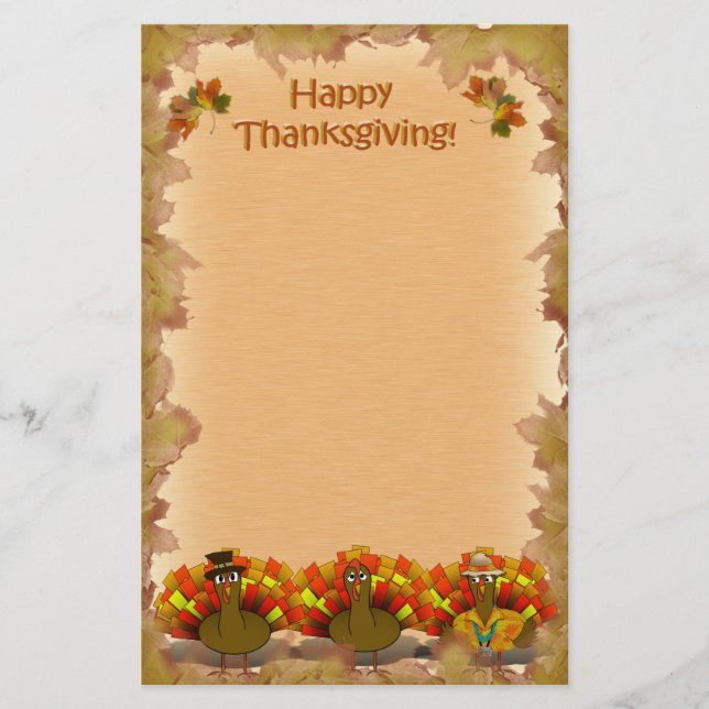 Thanksgiving Turkiet Trio Brevpapper (Framsida)