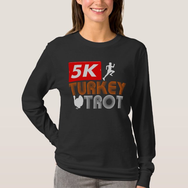 Thanksgiving Turkiet Trot Fall Helgdag T Shirt (Framsida)
