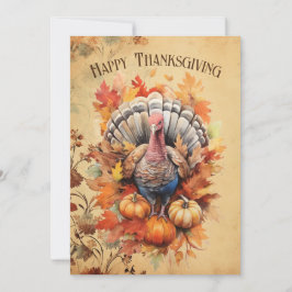 Thanksgiving Turkiet Vattenfärg Julkort