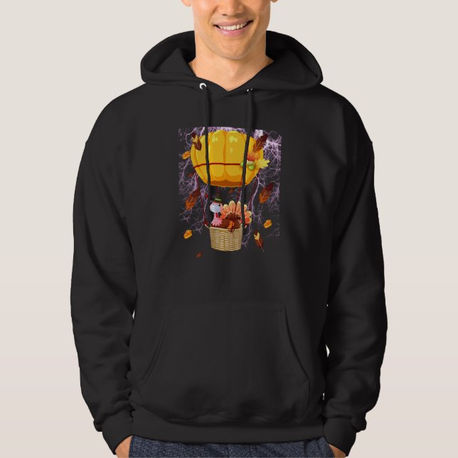 Thanksgiving Turkiet: Vintermask och Hett Luft Bal Hoodie (Framsida)