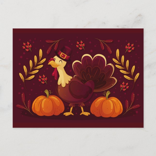 Thanksgiving Turkiet-vykort Vykort (Framsida)