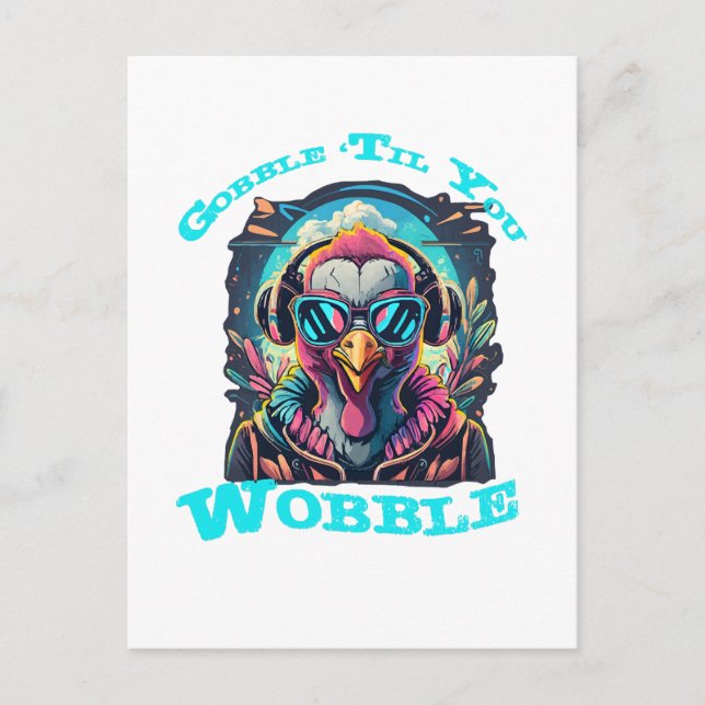 Thanksgiving Turkiet Wobble Vykort (Framsida)
