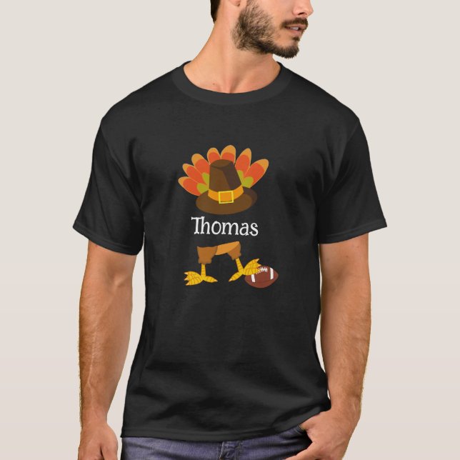 Thanksgiving Turkiets Anpassningsbar för fotbollen T Shirt (Framsida)