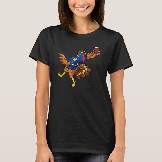 Thanksgiving Turkiets jr Wide Receiver Catching Fo T Shirt (Framsida)