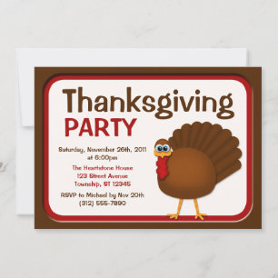 Thanksgiving Turkiets partiinbjudningar Inbjudningar