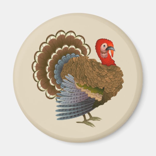 Thanksgiving Turkiets rundmagnet Magnet (Framsidan)