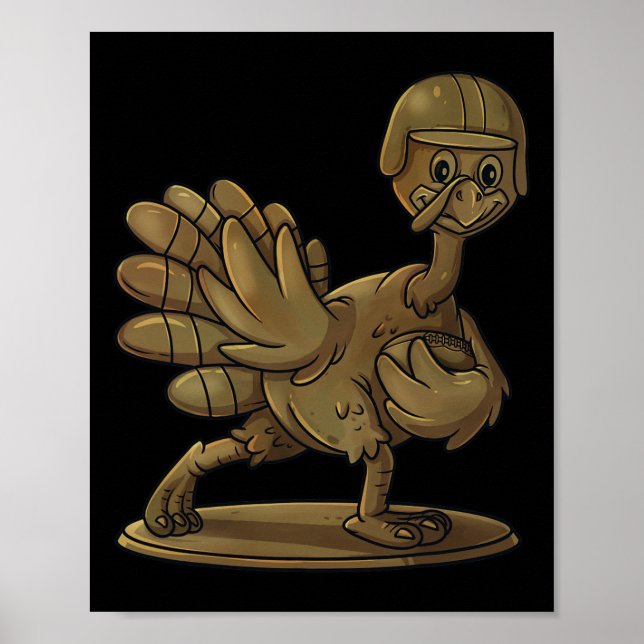 Thanksgiving Turkiettrofépris för fotbollsspelare Poster (Framsidan)