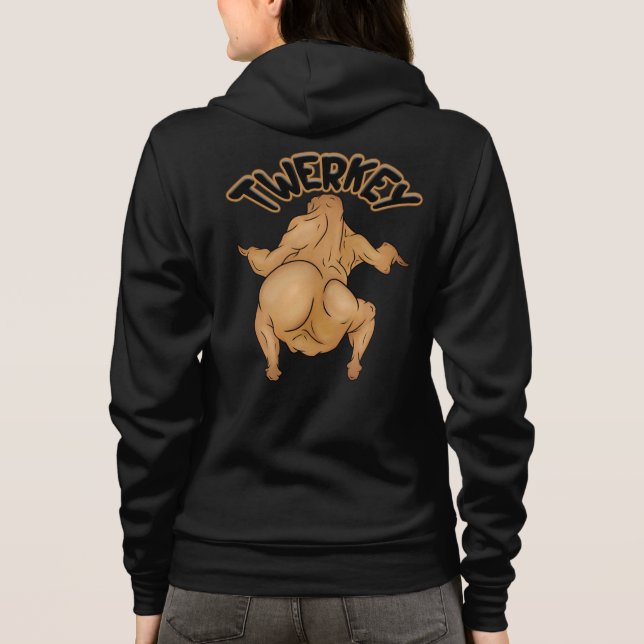 Thanksgiving Twerkey Adult Full-Zip Hoodie T Shirt (Baksida)