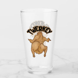 Thanksgiving Twerkey Glass Cup Glaskopp