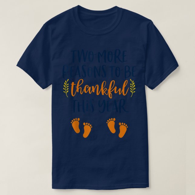 Thanksgiving Twin Pregnancy Announcement  Baby Rev T Shirt (Design framsida)
