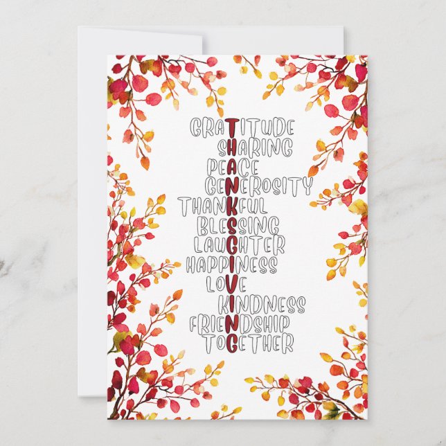 Thanksgiving Typography of Gratitude and Joy  Julkort (Framsida)