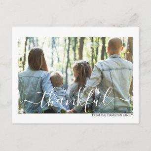 Thanksgiving Typography Photo Personlig Vykort