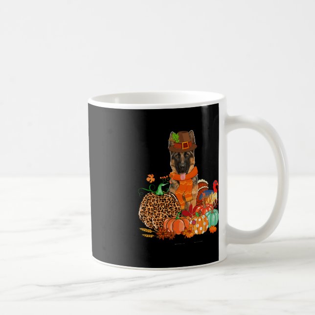 Thanksgiving Tyska shepherd with Turkey Fall Pump Kaffemugg (Höger)