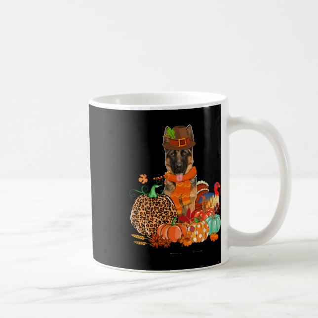 Thanksgiving Tyska shepherd with Turkey Fall Pump Kaffemugg (Höger)
