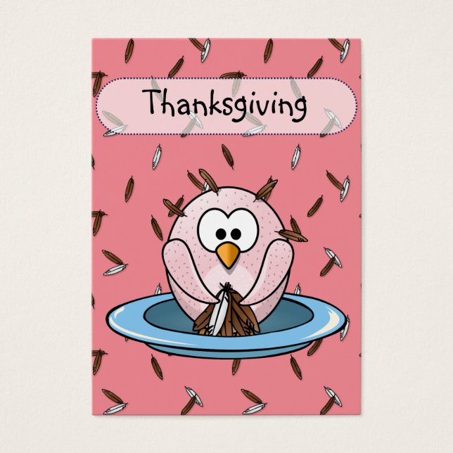 Thanksgiving uggla visitkort (Framsidan)
