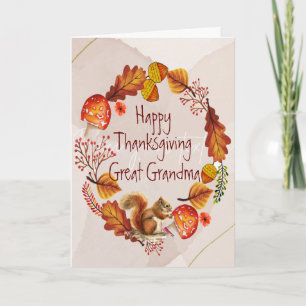 Thanksgiving Underbar mormor för höstens andedräkt Helgkort