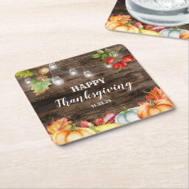 Thanksgiving Underlägg Papper Kvadrat