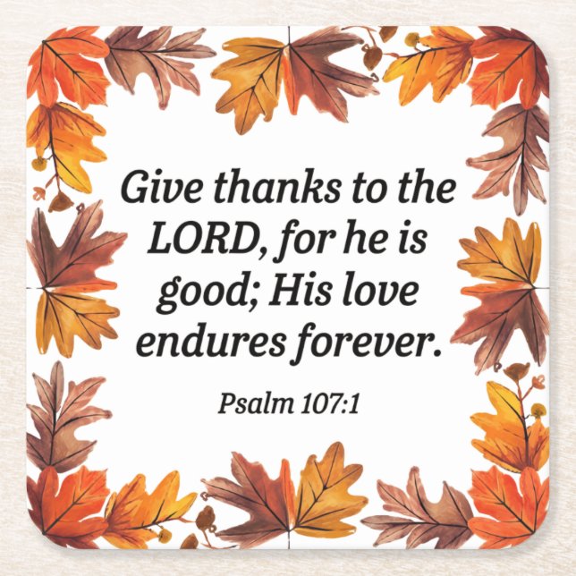 Thanksgiving Underlägg Papper Kvadrat (Framsidan)