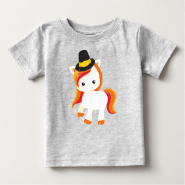Thanksgiving Unicorn, Cute Unicorn, Pilgrim Hat T Shirt
