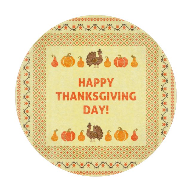 Thanksgiving: utformning av kort med broderade åte (Framsidan)