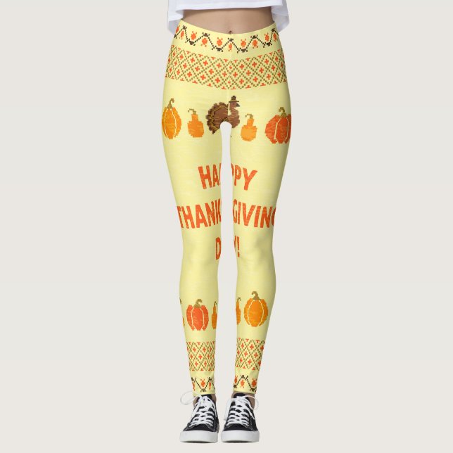 Thanksgiving: utformning av kort med broderade åte leggings (Framsida)