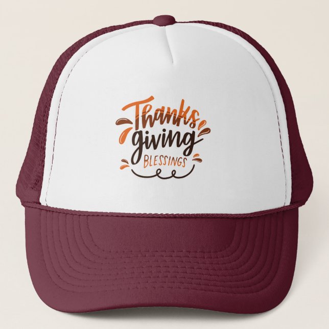 Thanksgiving välsignad - Thanksgiving Day Gift Keps (Framsida)