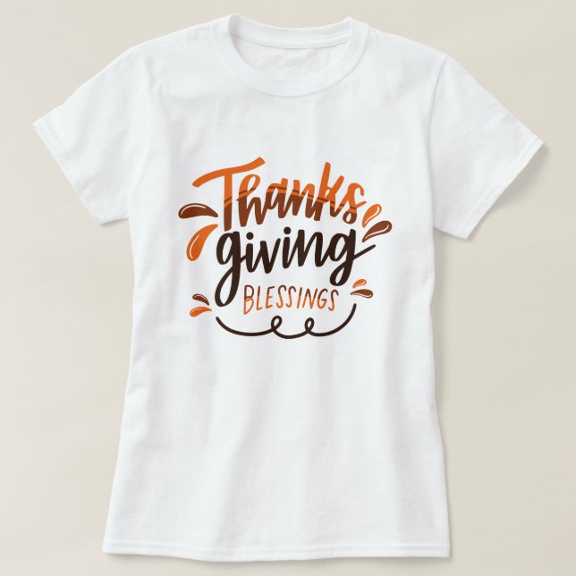 Thanksgiving välsignad - Thanksgiving Day Gift T Shirt (Design framsida)