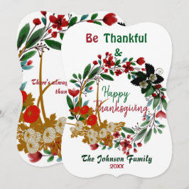 Thanksgiving Vattenfärgad Blommigt Grönt Utandning