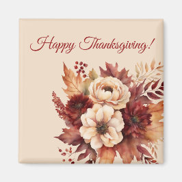 Thanksgiving-vattenfärgsblommor- Magnet