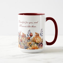 Thanksgiving-vattenfärgsblommor- Mugg
