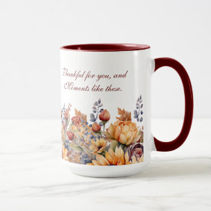 Thanksgiving-vattenfärgsblommor- Mugg