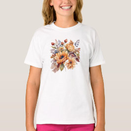 Thanksgiving-vattenfärgsblommor- T Shirt