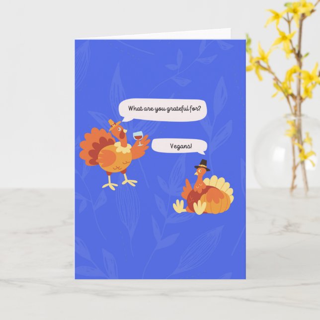 Thanksgiving Vegans-funktionskort Kort (Gul blomma)